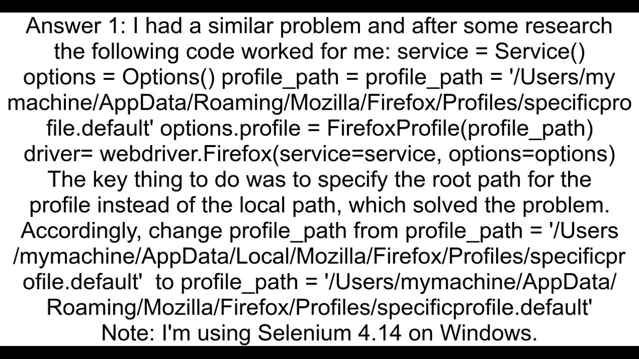 How to load specific Firefox profile into selenium Macos M1