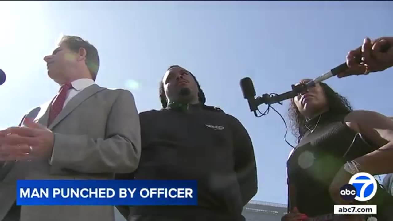 Investigation launched after video shows LAPD officer punch handcuffed man in Watts | ABC 7