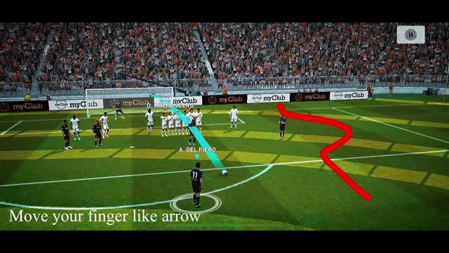 Free kick tutorial in pes 2021 mobile...