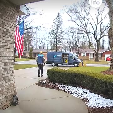 Delivery driver fixes and salutes flag by Lessons Learned In Life