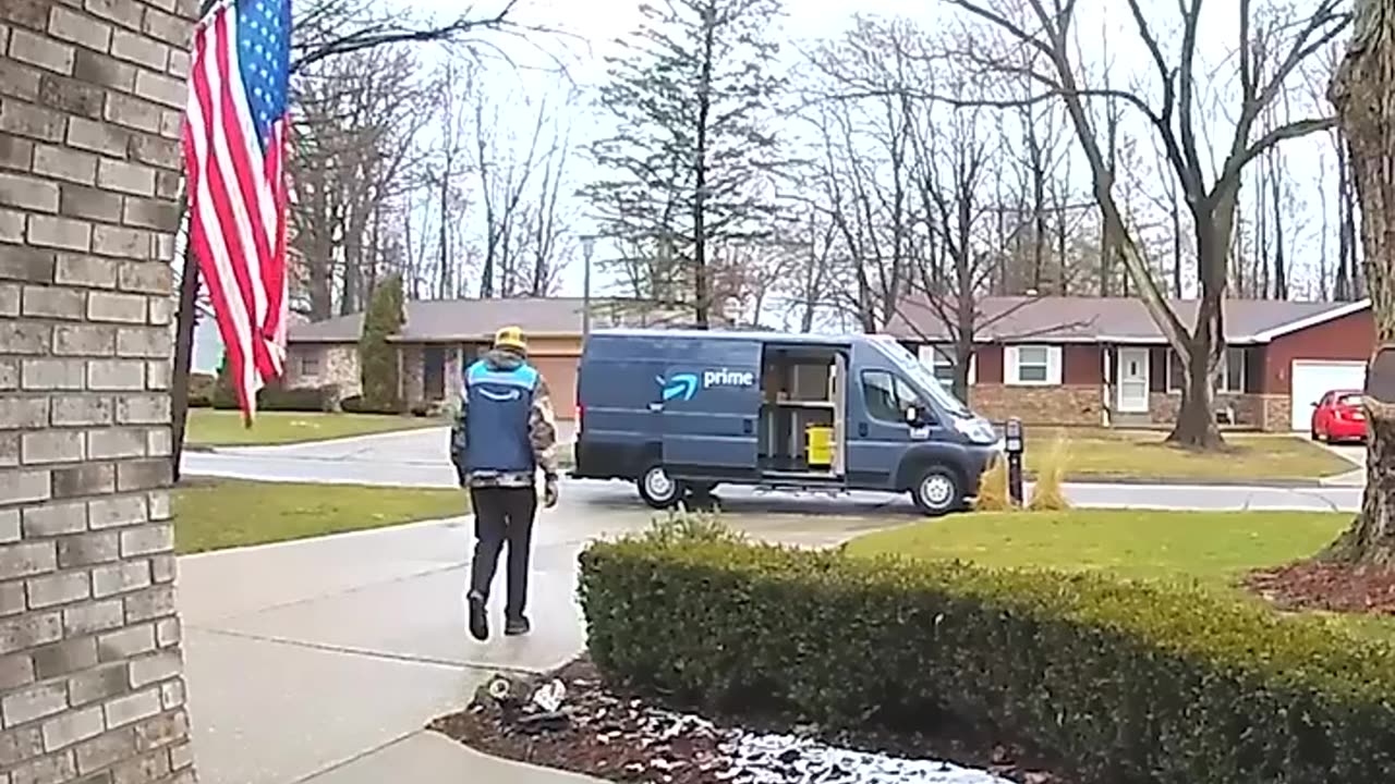 Delivery driver fixes and salutes flag by Lessons Learned In Life