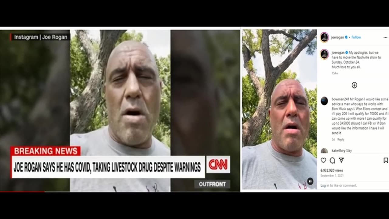 Joe Rogan Covid CNN Side By Side