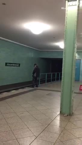 Man pees on train tracks at subway station