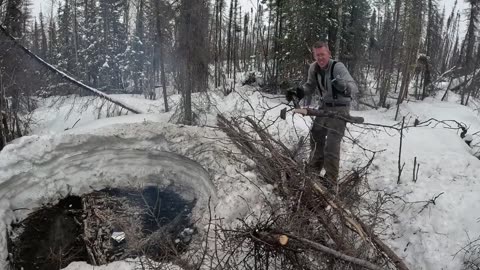 Lost in Alaska - How to NOT Freeze to Death! Winter Survival Camping & Bushcraft (No Tent or Bag)