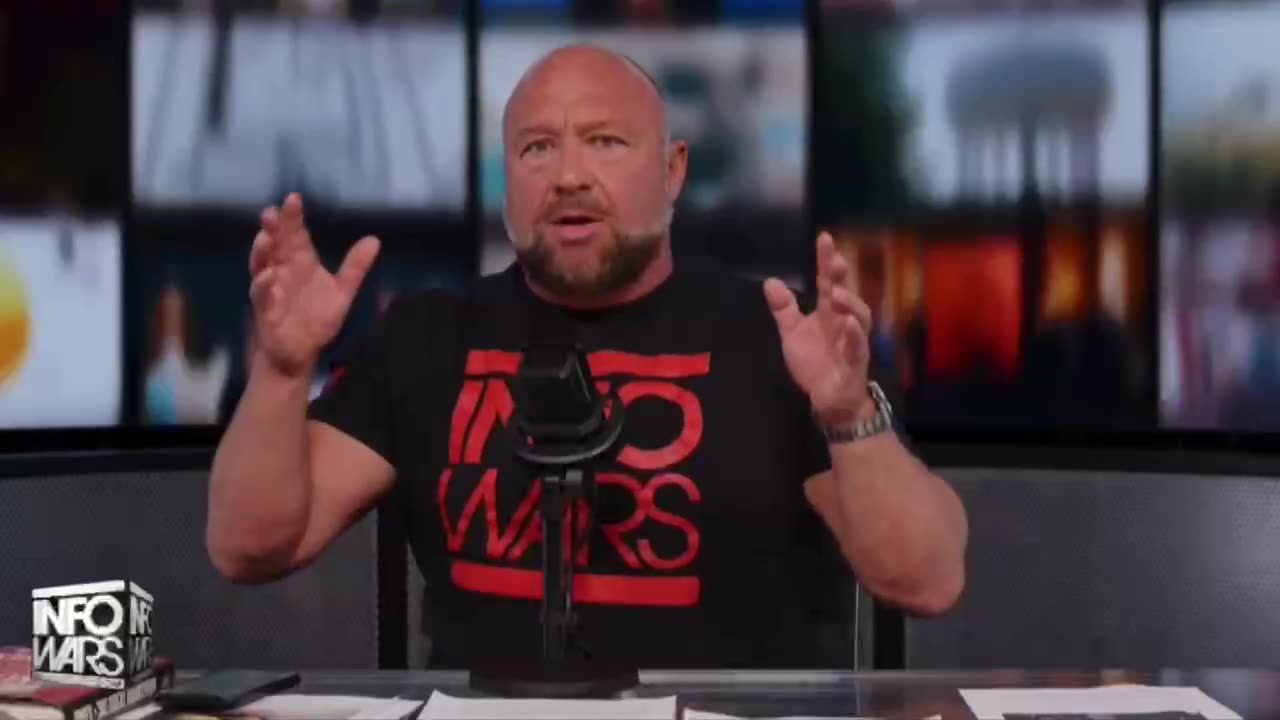 Alex Jones freaks out on air as his website is confiscated