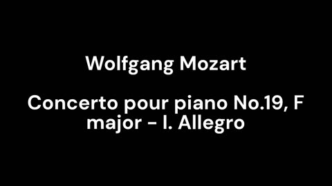 Concerto pour piano No.19, F major - I. Allegro