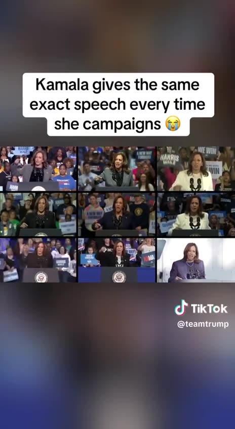 Same speech every time she campaigns.. 🤣🤣🤣