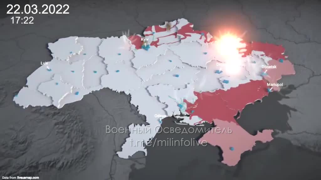 Ukraine War - Animated map of the Russian offensive and attacks