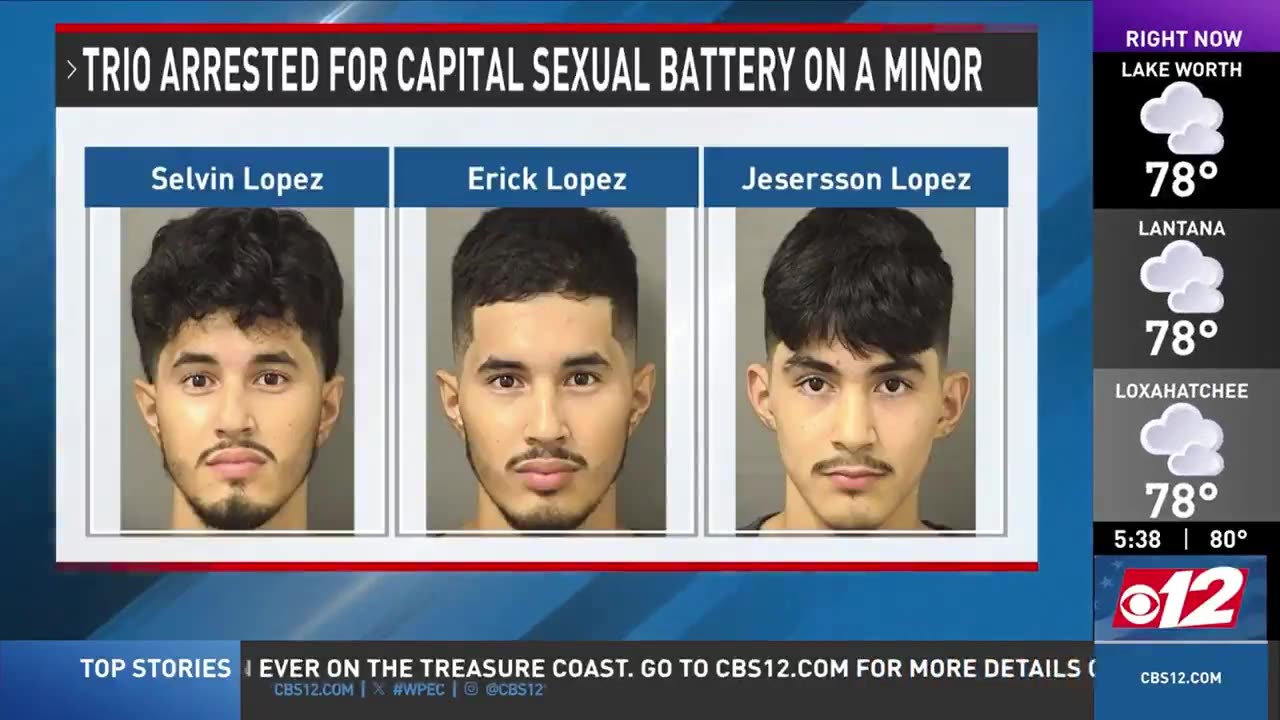 3 Illegal Aliens from Honduras arrested for Molesting child under 12 yrs old in Palm Beach County FL