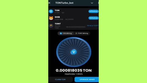 big mining mini app earn ton-shib-tont TONTURBO