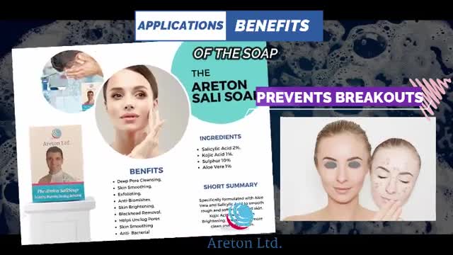 The Areton Salicylic Acid Soap with Kojic Acid,Sulphur,Aloe Vera for Skin Care