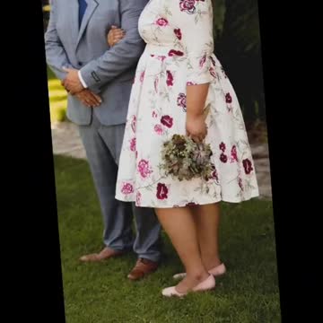 Simple Flavor Women's Floral Vintage Dress Elegant Midi Evening Dress 3/4 Sleeves