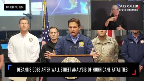 DeSantis Goes After Wall Street Analysis of Hurricane Fatalities