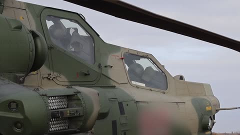 Russian Mi-28nm conducts airstrikes against Ukrainian armed forces in Kursk region border area