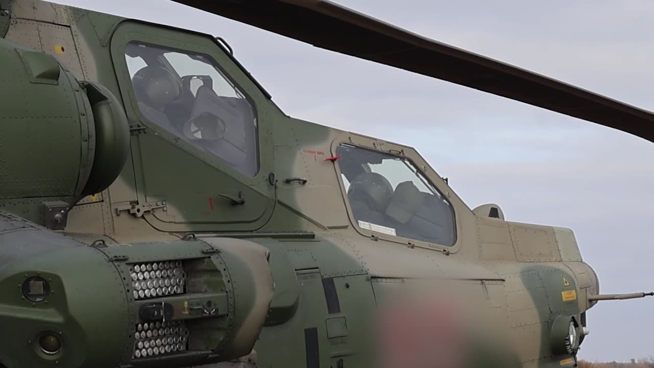 Russian Mi-28nm conducts airstrikes against Ukrainian armed forces in Kursk region border area