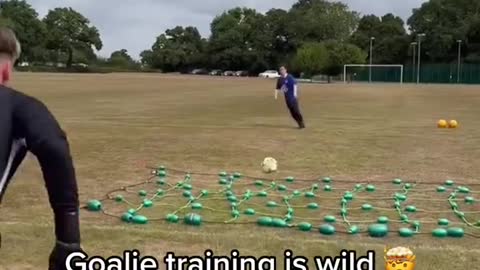 Goalie training is wild