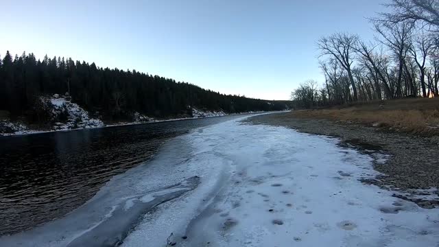 Beautiful walk around the bow river Calgary