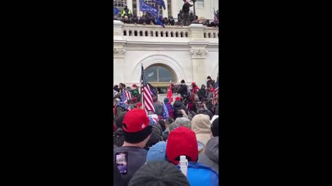 Trump Supporters Yell "Stop Antifa!" As Protesters Break Capitol Building Windows