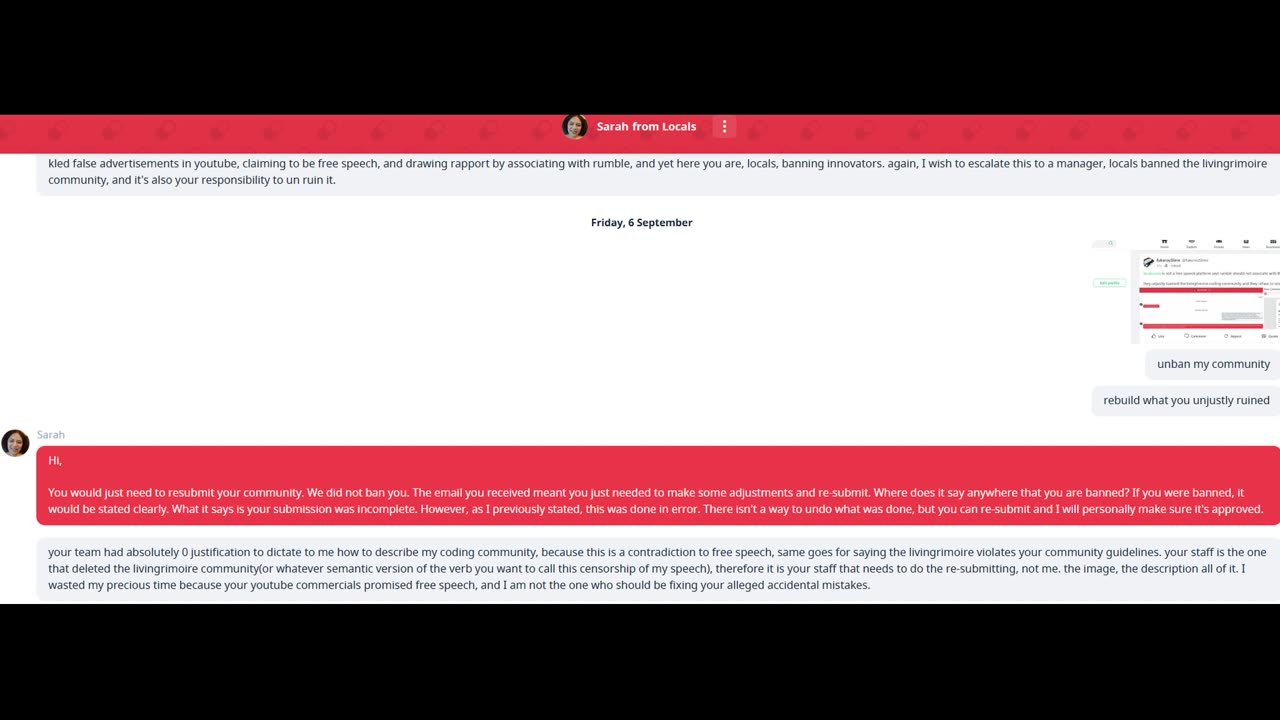 locals.com censored the LivinGrimoire coding community
