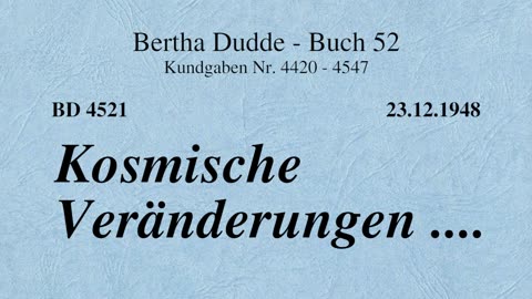 BD 4521 - KOSMISCHE VERÄNDERUNGEN ....