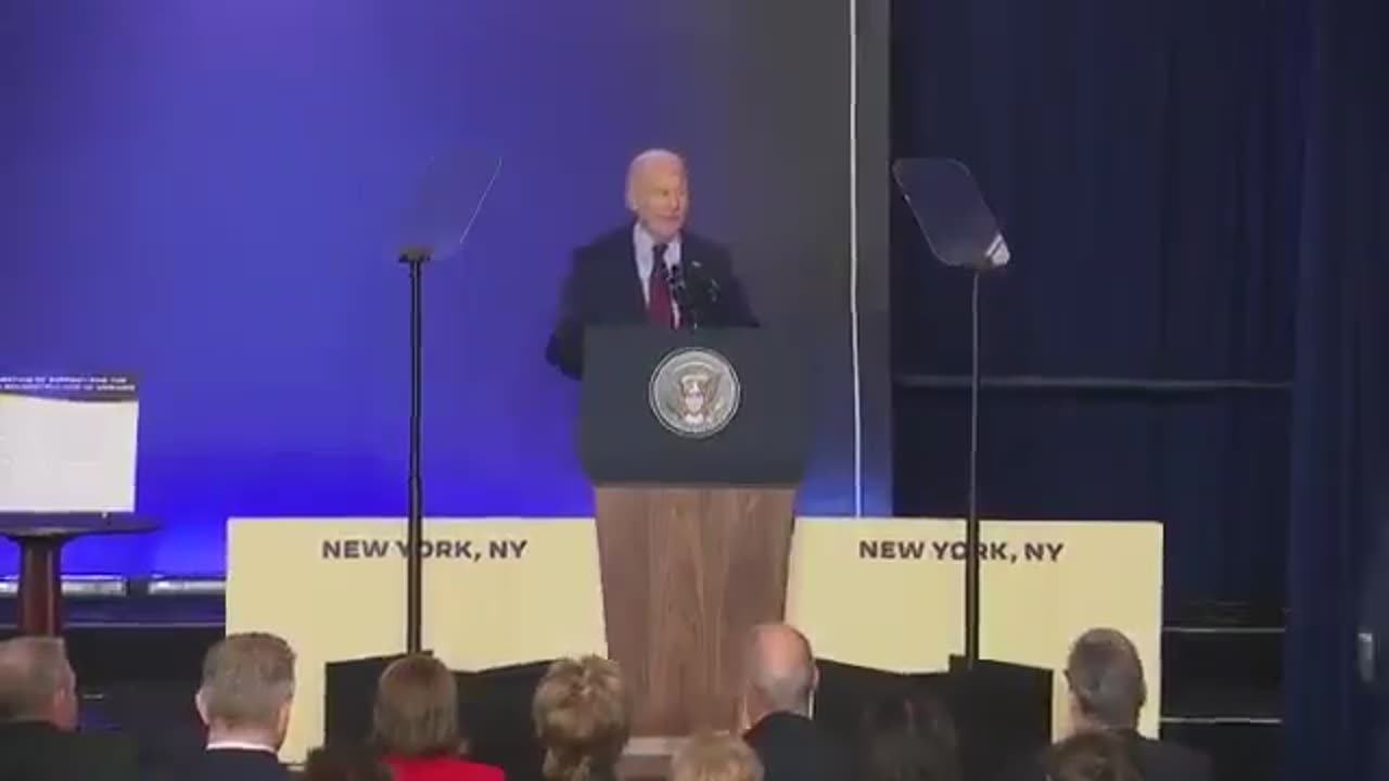 Joe Biden speaking in New York: “Welcome to Washington!”