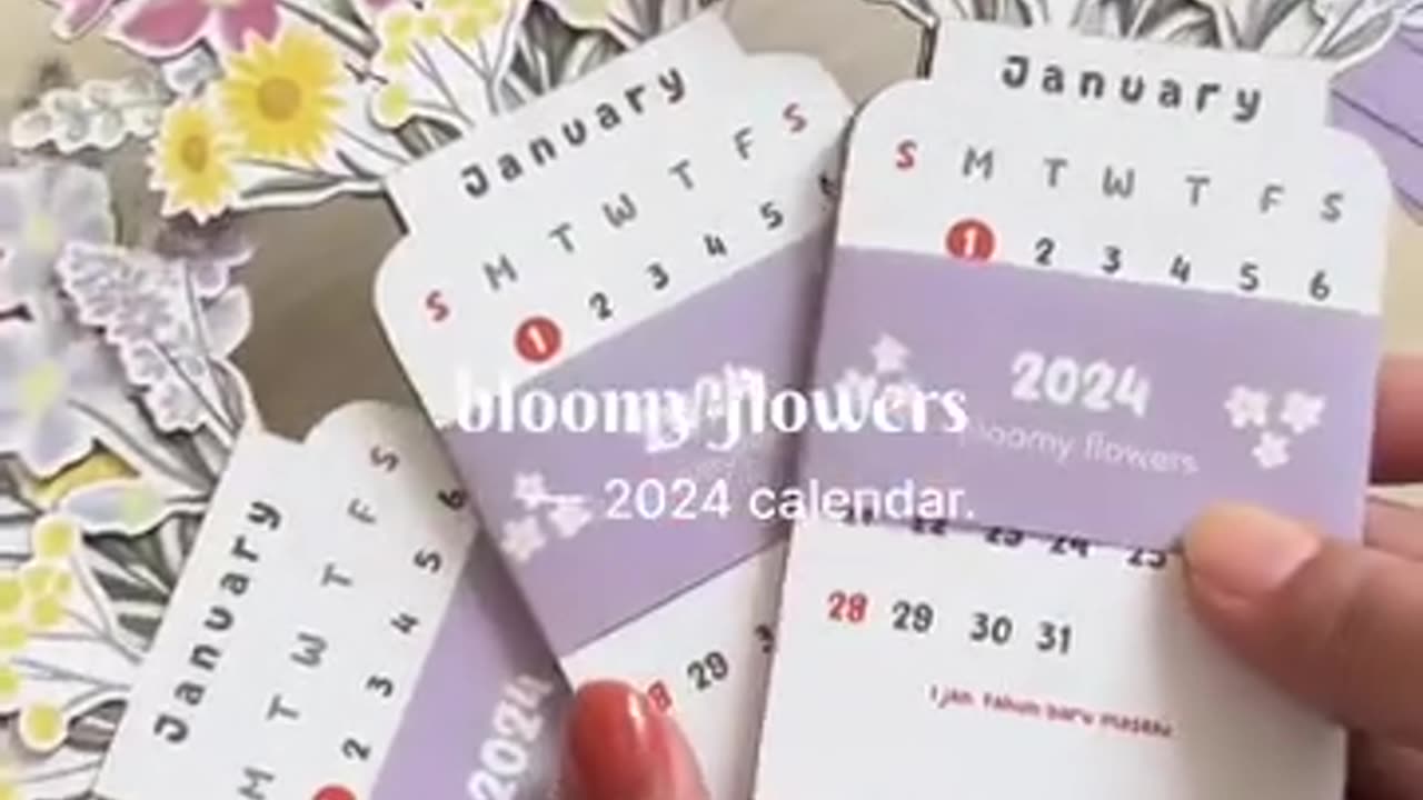 2024 Bloomy Flowers Desk 3D Calendar 2024 Trendy10xyz