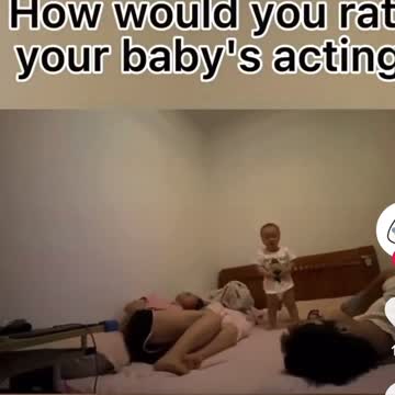 Parents and toddler acting lol