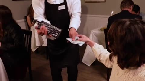 Magician waiter make changes zachking!