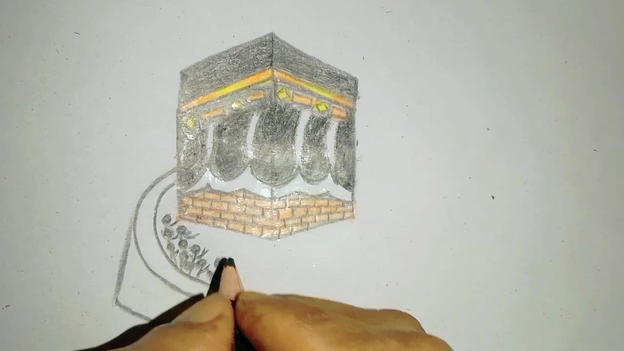 Khana-e-Kaaba drawing|How to draw the Kaaba|Kaaba drawing easy great Kaaba