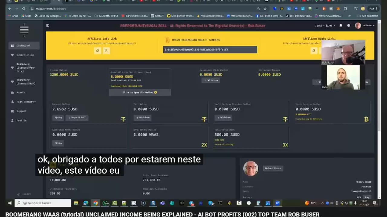 BOOMERANG BRASIL - "RENDIMENTO NÃO RECLAMADO" EXPLICADO & DEMONSTRAÇÃO - TOP TEAM ROB BUSER