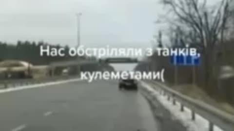 Near Kiev, the military shot the cars of civilians