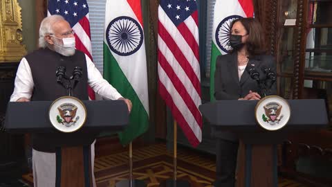 PM Modi, US VP Kamala Harris jointly address the media