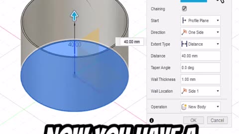 Fusion 360: Extrude Thin Wall