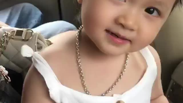 Cute baby in the car