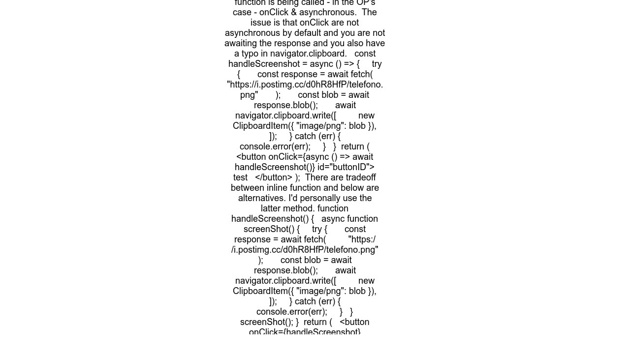Async Clipboard API quotClipboardItem is not definedquot Reactjs copy image to Clipboard