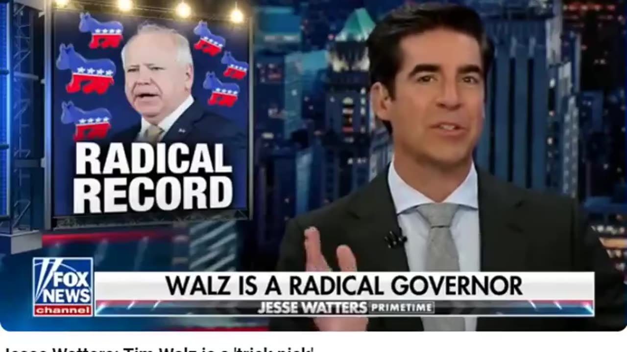 August 7 2024 Jesse Watters Tim Walz is a trick pick