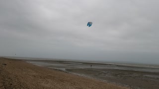 At the beach on a windy day