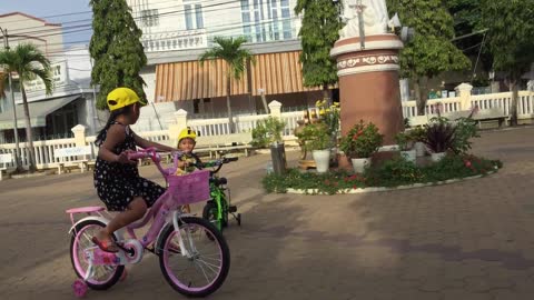 Kathy and Pio bike a round Holy Maria