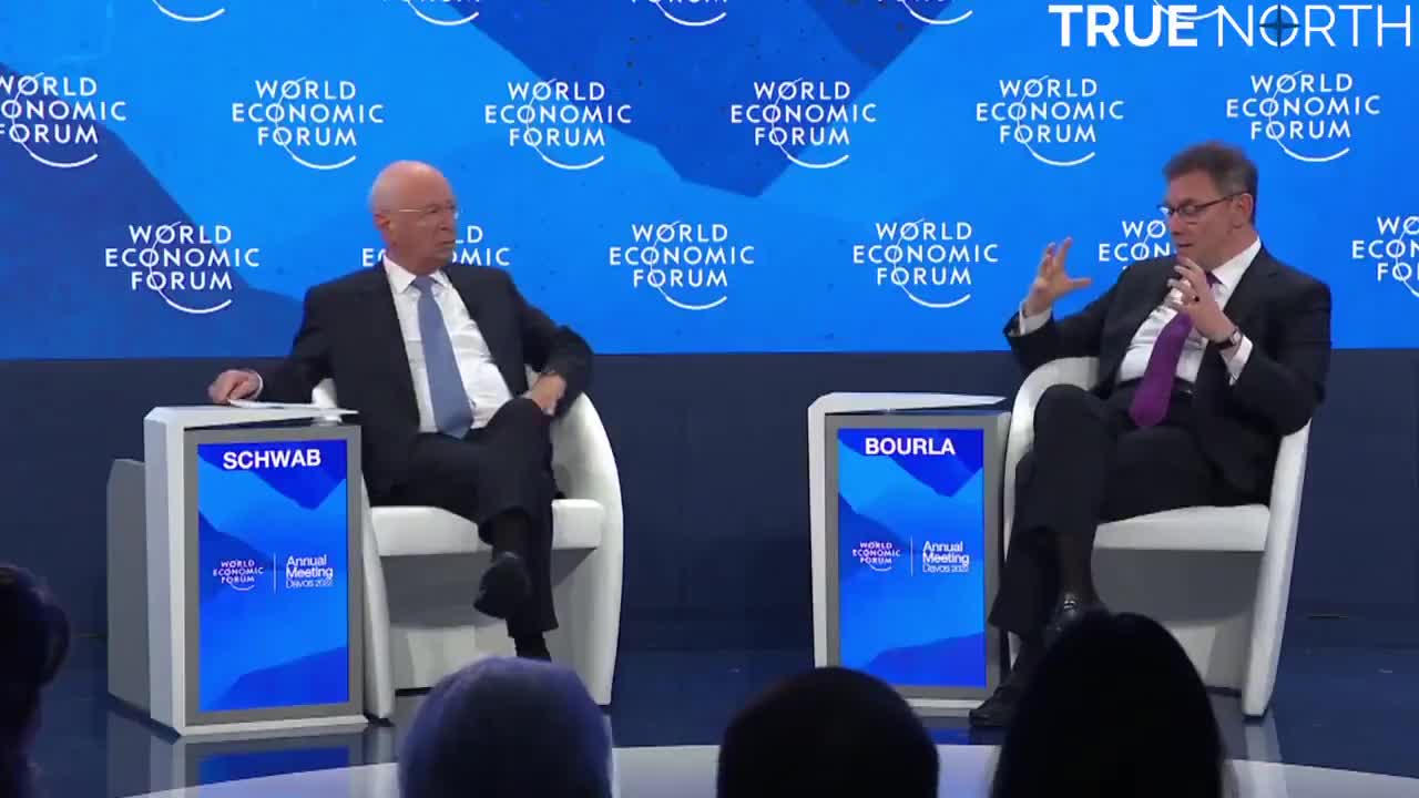 The arrogant of Klause schwab and Bourla talking at WEF