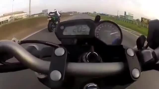 xj6 yamaha dando couro na z750 Kawasaki