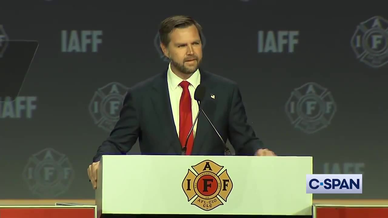 JD Vance Acknowledges ‘Some Haters’ As He’s Booed at Firefighters Union Conference