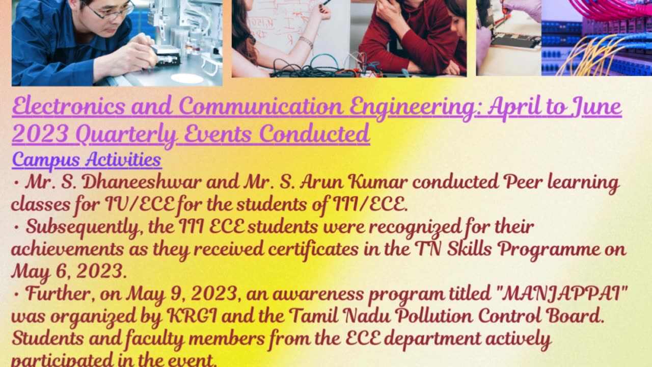 ECE Best Students and Faculty Activities from April-June 2023