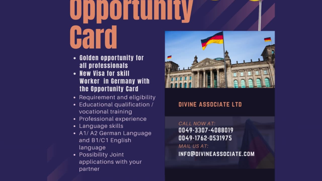 Unlock Your Career in Germany with Divine Associates Ltd Opportunity Card