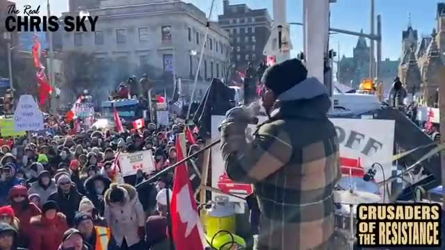 Epic Speech by Chris Sky in Ottawa - Huge Crowd - Freedom Will Win