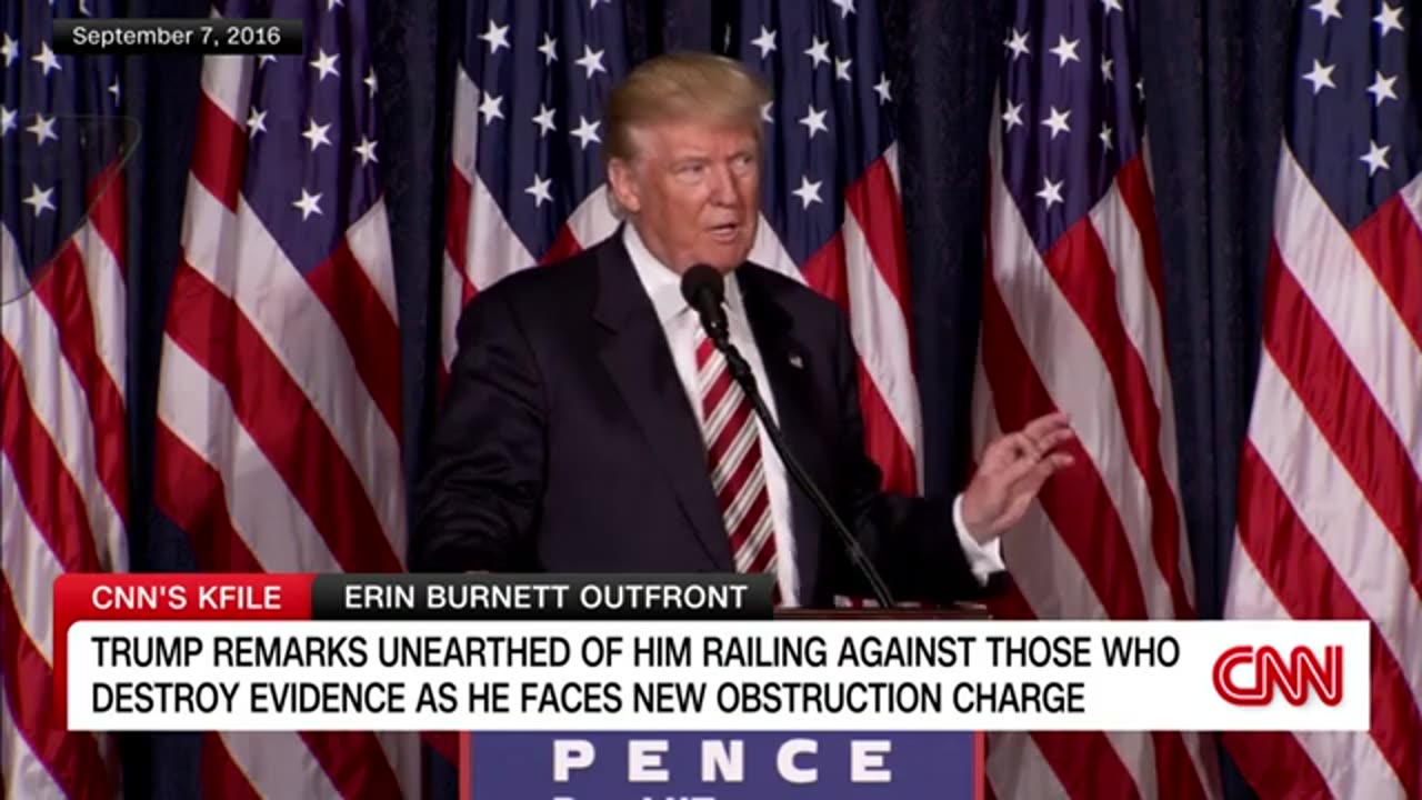 Hear Trump's past comments on destroying evidence as he faces new obstruction charge