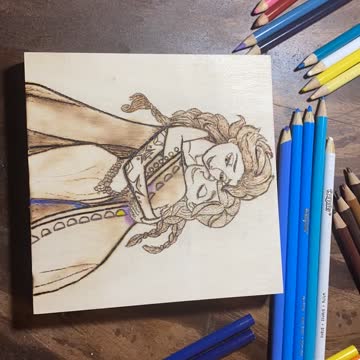 Frozen wood burning pyrography