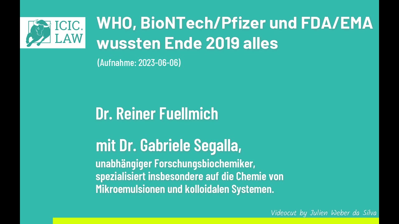 ICIC...June 28, 2023 WHO - BioNTech-Pfizer und FDA-EMA wussten Ende 2019 alles