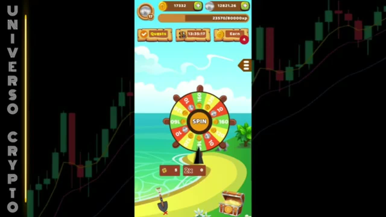 Ganhando moedas PHT com jogo Crypto Treasures