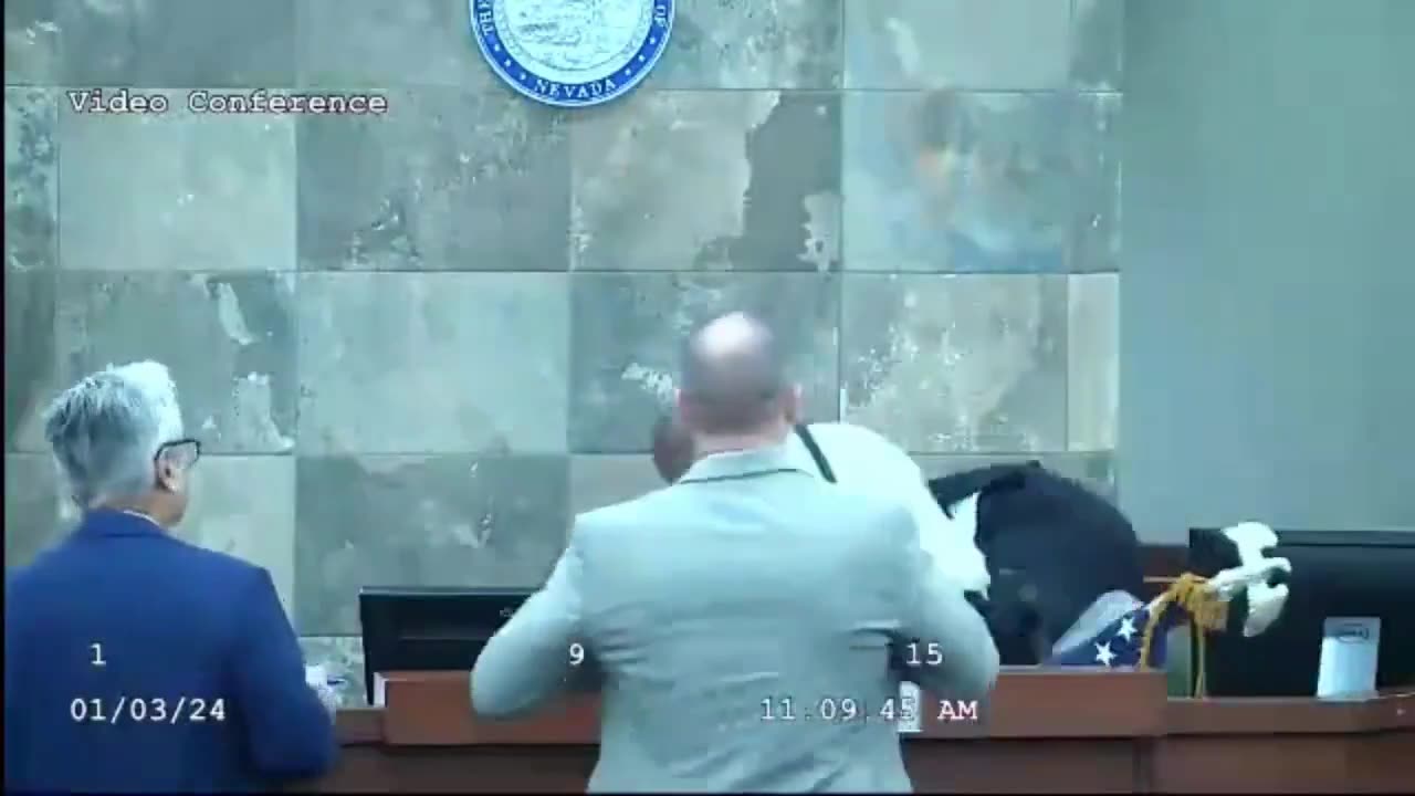 Man Flies Through the Air to Attack Nevada Judge