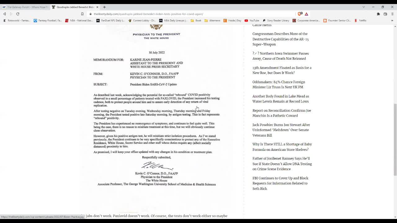 "BIDEN GETS "REBOUND" COVID AND THE LEGAL(NOTLAWFUL) SYSTEM